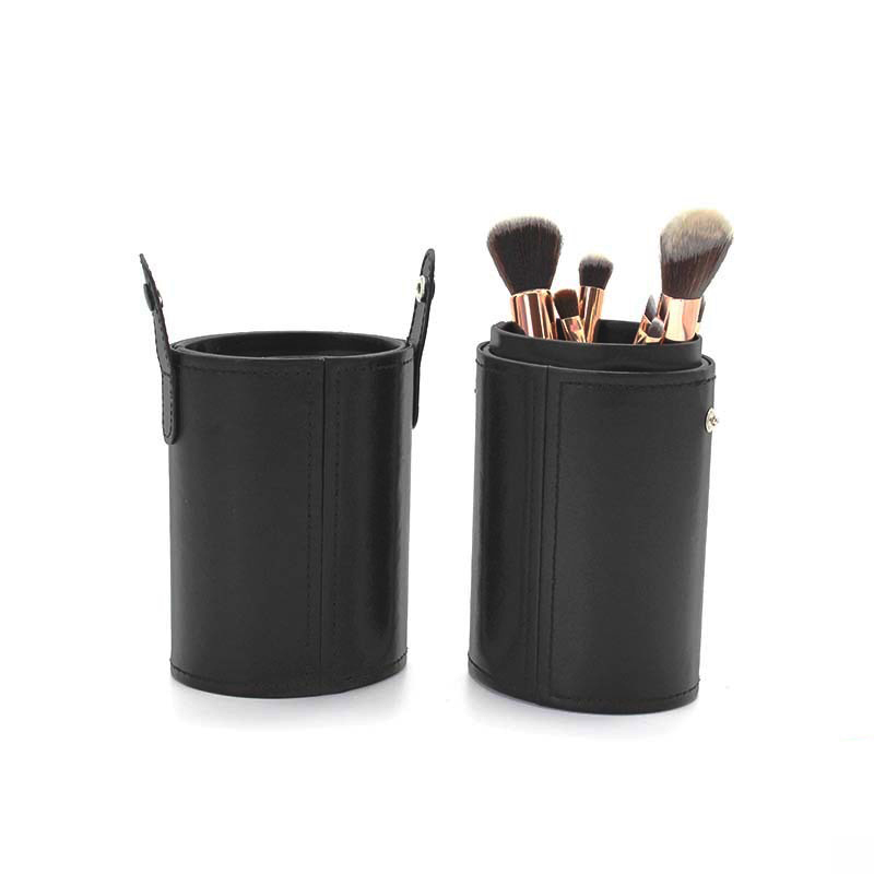 Custom black stand-up makeup brush holder 