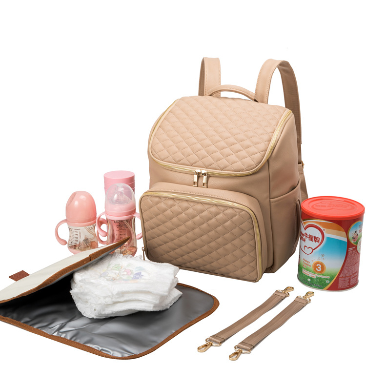 Fashion quilted PU nappy bag