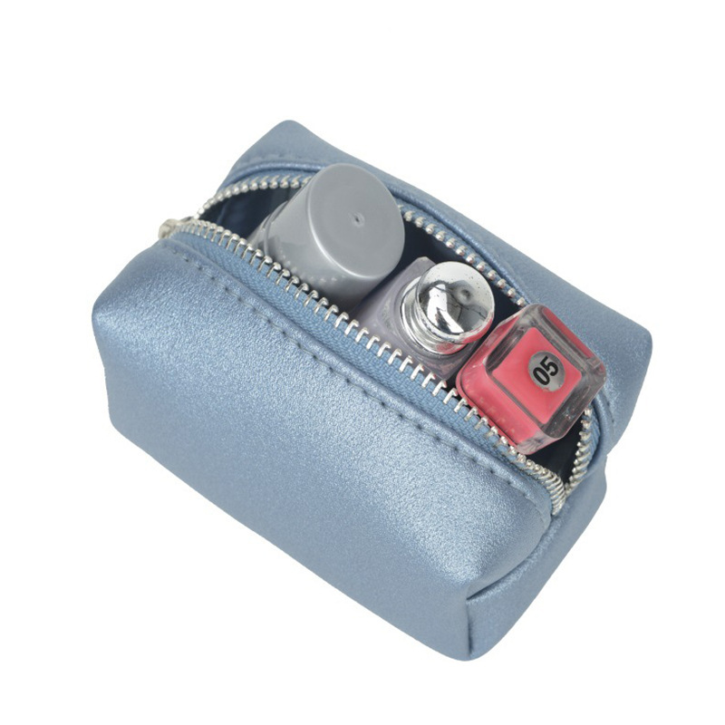 Metal zipper small makeup pouch